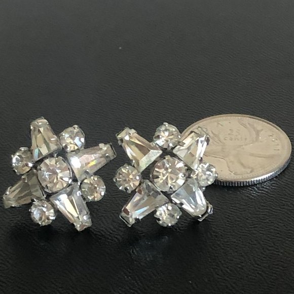 Jay Flex Sterling  Clear Crystal Rhinestone  VTG - Picture 2 of 5